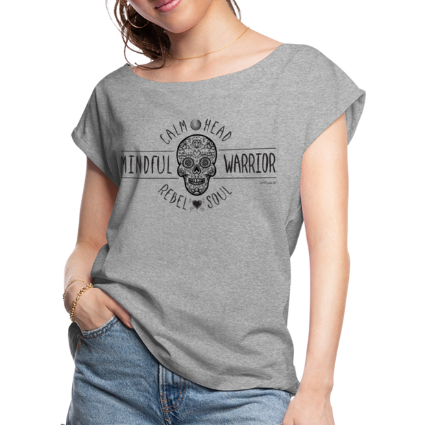Women's Roll Cuff T-Shirt - heather gray