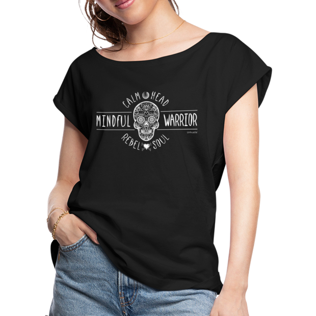 Women's Roll Cuff T-Shirt - black